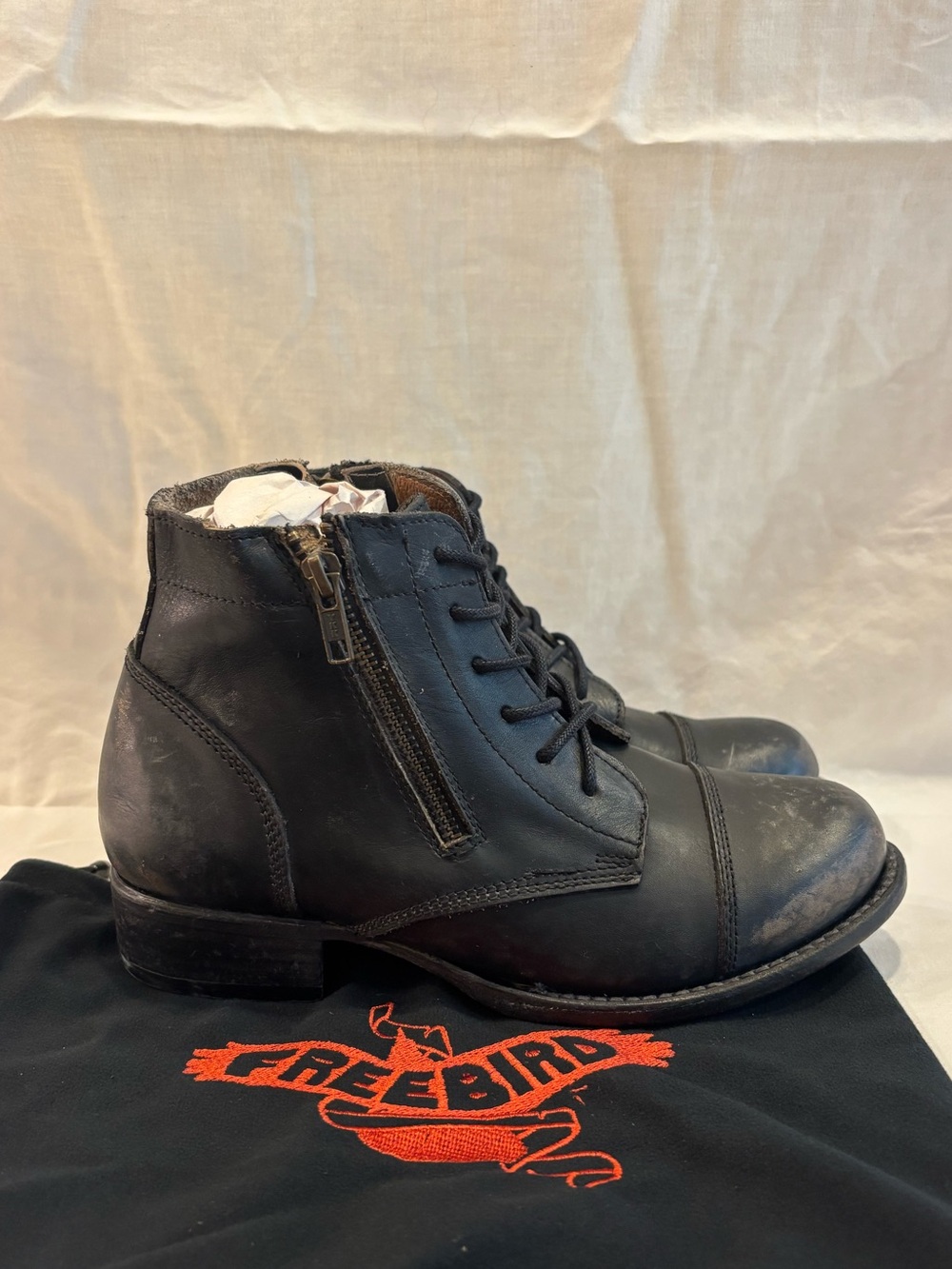 Freebird by Steven Rafter Black Rafter Lace-Up Ankle Boots with Side Zips - Picture 2 of 7